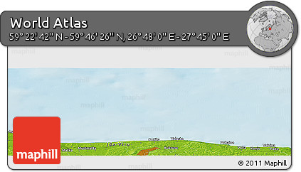 Physical Panoramic Map of the Area around 59° 34' 34" N, 27° 16' 29" E