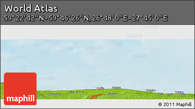 Physical Panoramic Map of the Area around 59° 34' 34" N, 27° 16' 29" E