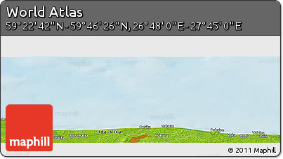 Physical Panoramic Map of the Area around 59° 34' 34" N, 27° 16' 29" E