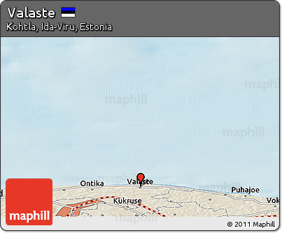 Shaded Relief Panoramic Map of Valaste