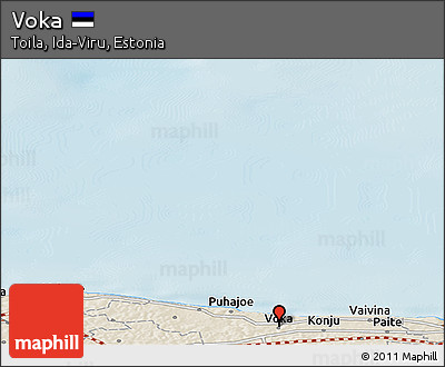 Shaded Relief Panoramic Map of Voka