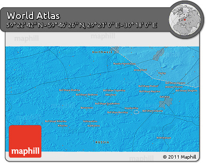 Political 3D Map of the Area around 59° 34' 34" N, 29° 49' 30" E