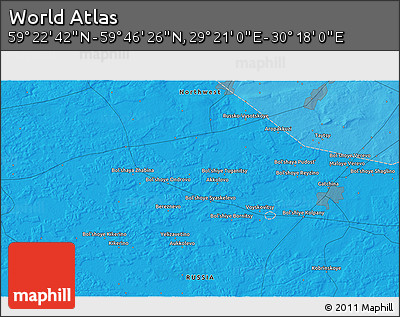 Political 3D Map of the Area around 59° 34' 34" N, 29° 49' 30" E