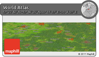 Satellite Panoramic Map of the Area around 59° 34' 34" N, 30° 40' 29" E