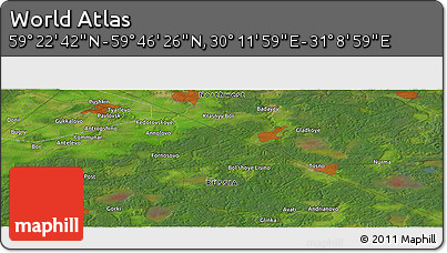 Satellite Panoramic Map of the Area around 59° 34' 34" N, 30° 40' 29" E