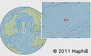 Savanna Style Location Map of the area around 59° 34' 34" N, 34° 46' 29" W, hill shading