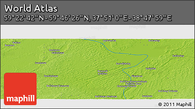 Physical Panoramic Map of the Area around 59° 34' 34" N, 38° 19' 30" E