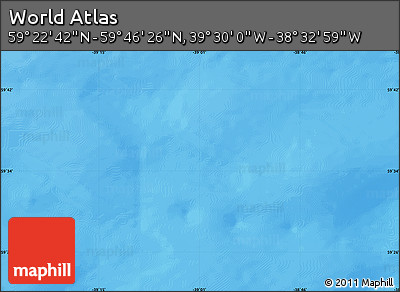 Physical Map of the Area around 59° 34' 34" N, 39° 1' 29" W