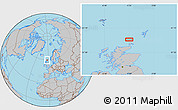 Gray Location Map of the area around 59° 34' 34" N, 3° 19' 30" W