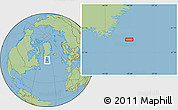 Savanna Style Location Map of the area around 59° 34' 34" N, 40° 43' 30" W