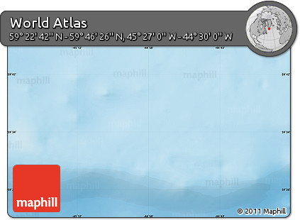 Shaded Relief Map of the Area around 59° 34' 34" N, 44° 58' 30" W