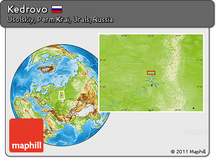 Physical Location Map of Kedrovo