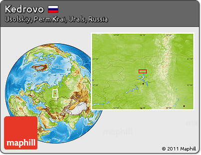 Physical Location Map of Kedrovo