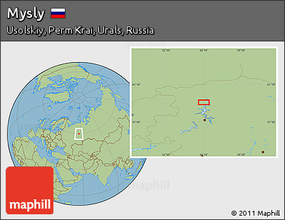 Savanna Style Location Map of Mysly