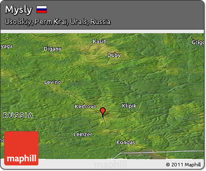 Satellite Panoramic Map of Mysly