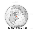 Outline Map of the Area around 59° 34' 34" N, 69° 37' 30" W, rectangular outline