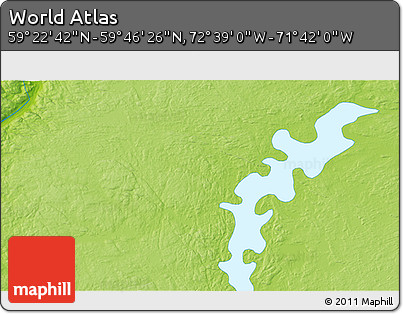 Physical 3D Map of the Area around 59° 34' 34" N, 72° 10' 30" W