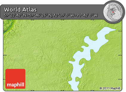 Physical Map of the Area around 59° 34' 34" N, 72° 10' 30" W