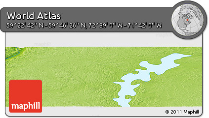 Physical Panoramic Map of the Area around 59° 34' 34" N, 72° 10' 30" W