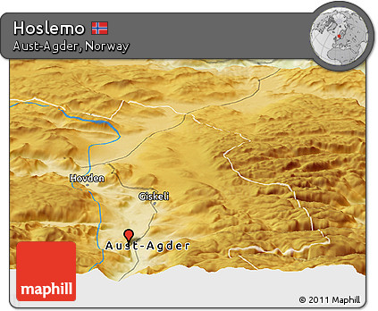 Physical Panoramic Map of Hoslemo