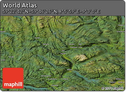 Satellite Map of the Area around 59° 34' 34" N, 8° 34' 29" E
