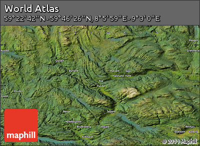 Satellite Map of the Area around 59° 34' 34" N, 8° 34' 29" E