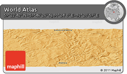 Political Panoramic Map of the Area around 59° 34' 34" N, 91° 52' 30" E