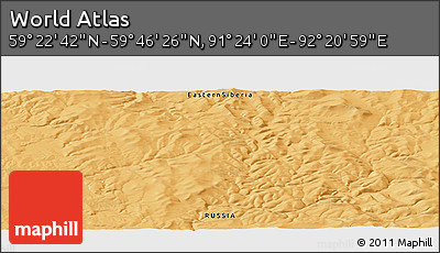 Political Panoramic Map of the Area around 59° 34' 34" N, 91° 52' 30" E