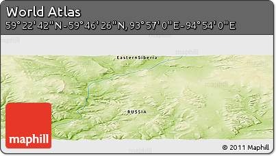 Physical Panoramic Map of the Area around 59° 34' 34" N, 94° 25' 30" E