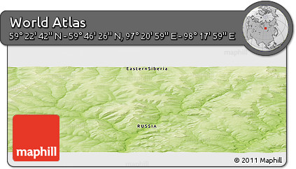 Physical Panoramic Map of the Area around 59° 34' 34" N, 97° 49' 29" E