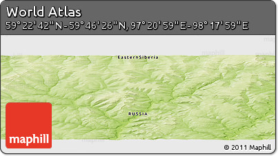 Physical Panoramic Map of the Area around 59° 34' 34" N, 97° 49' 29" E