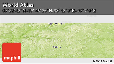 Physical Panoramic Map of the Area around 59° 34' 34" N, 98° 40' 30" E