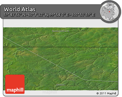 Satellite 3D Map of the Area around 59° 55' 44" N, 100° 22' 30" E