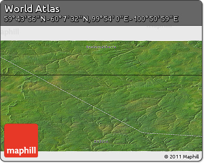 Satellite 3D Map of the Area around 59° 55' 44" N, 100° 22' 30" E