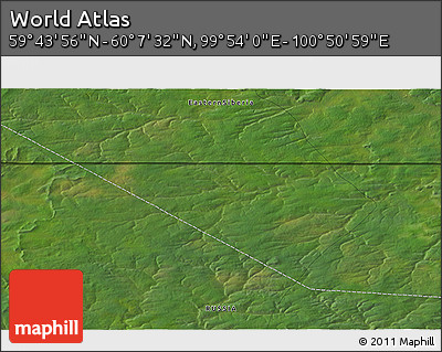 Satellite 3D Map of the Area around 59° 55' 44" N, 100° 22' 30" E