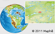 Physical Location Map of the area around 59° 55' 44" N, 107° 1' 30" W