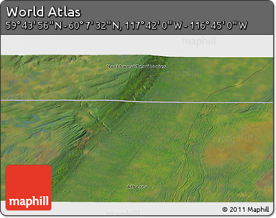 Satellite 3D Map of the Area around 59° 55' 44" N, 117° 13' 29" W