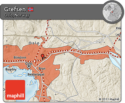 Shaded Relief 3D Map of Grefsen