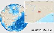 Shaded Relief Location Map of the area around 59° 55' 44" N, 137° 46' 30" E