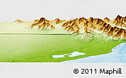 Physical Panoramic Map of the area around 59° 55' 44" N, 140° 10' 30" W