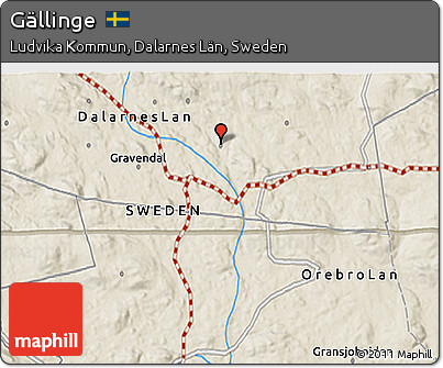 Shaded Relief 3D Map of Gällinge