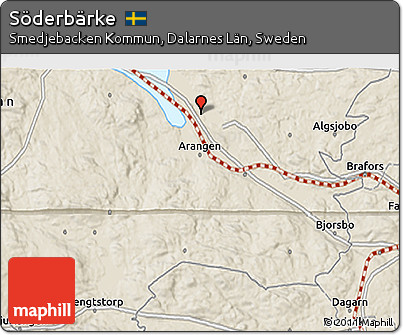 Shaded Relief 3D Map of Söderbärke