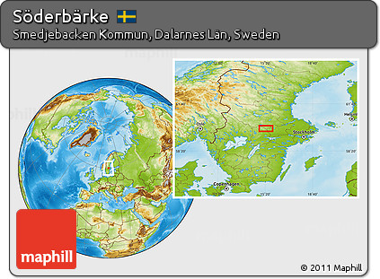 Physical Location Map of Söderbärke