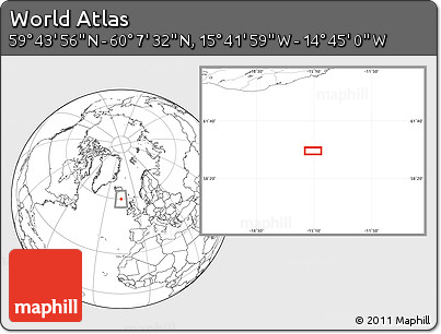 Blank Location Map of the Area around 59° 55' 44" N, 15° 13' 29" W