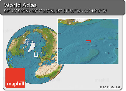 Satellite Location Map of the Area around 59° 55' 44" N, 15° 13' 29" W