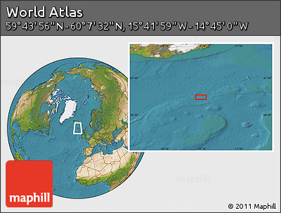 Satellite Location Map of the Area around 59° 55' 44" N, 15° 13' 29" W