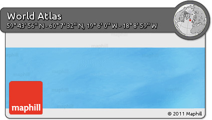 Shaded Relief Panoramic Map of the Area around 59° 55' 44" N, 18° 37' 30" W