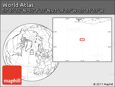 Blank Location Map of the Area around 59° 55' 44" N, 21° 10' 29" W