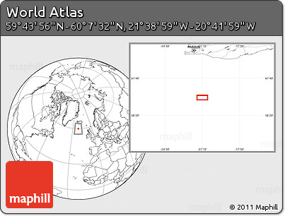 Blank Location Map of the Area around 59° 55' 44" N, 21° 10' 29" W