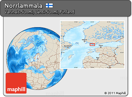 Shaded Relief Location Map of Norrlammala